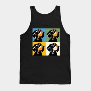 Black and Tan Coonhound Pop Art - Dog Lovers Tank Top